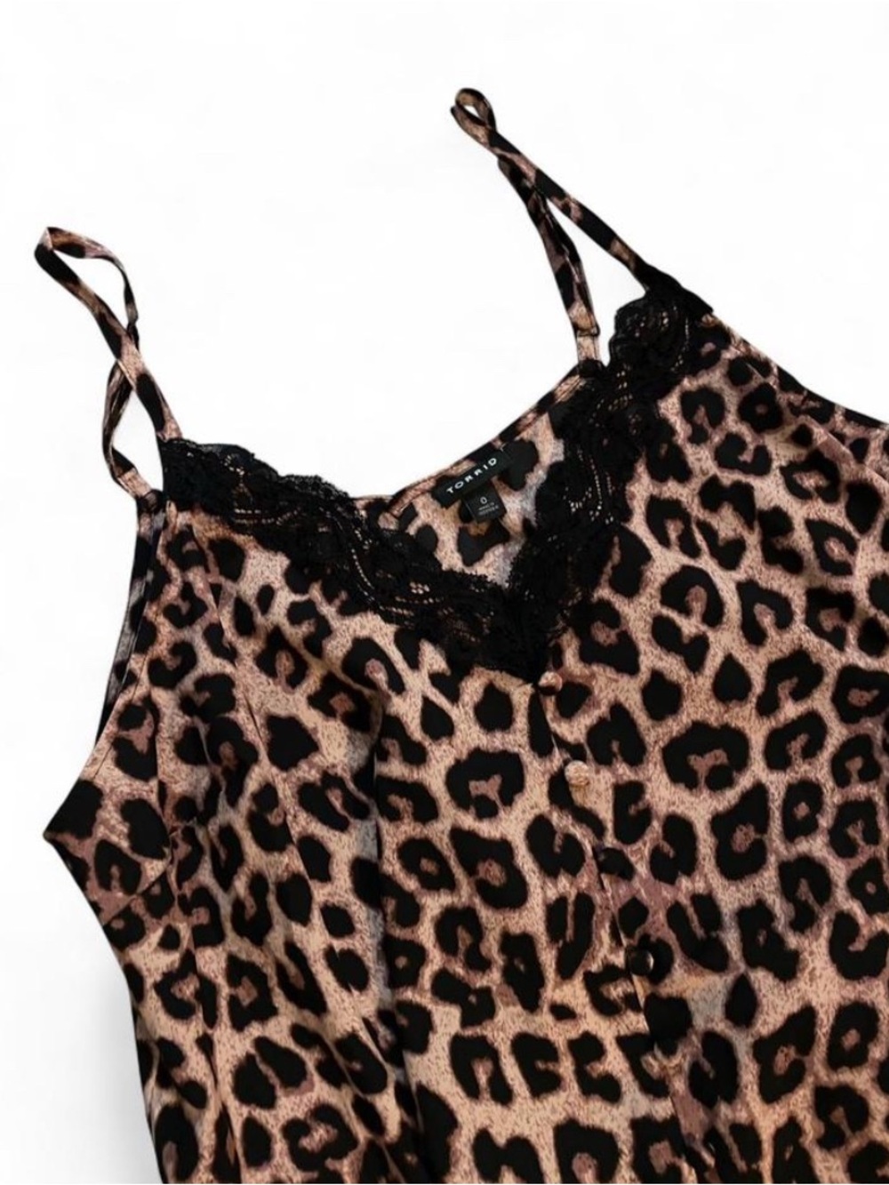 NWT Torrid Size 0 (12) Leopard Print Lace Trim Cami